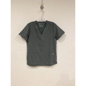 FIGS Casma Three-Pocket Scrub Top Womens Small Gray Technical Collection Medical